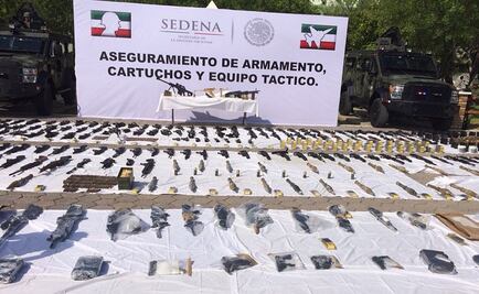 Aseguran 220 armas y 185 mil cartuchos en Nuevo Laredo