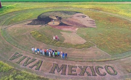 FOTOS Artista de EU crea impresionante homenaje a la mujer indígena mexicana en cultivos; tardó 40 días en hacerse