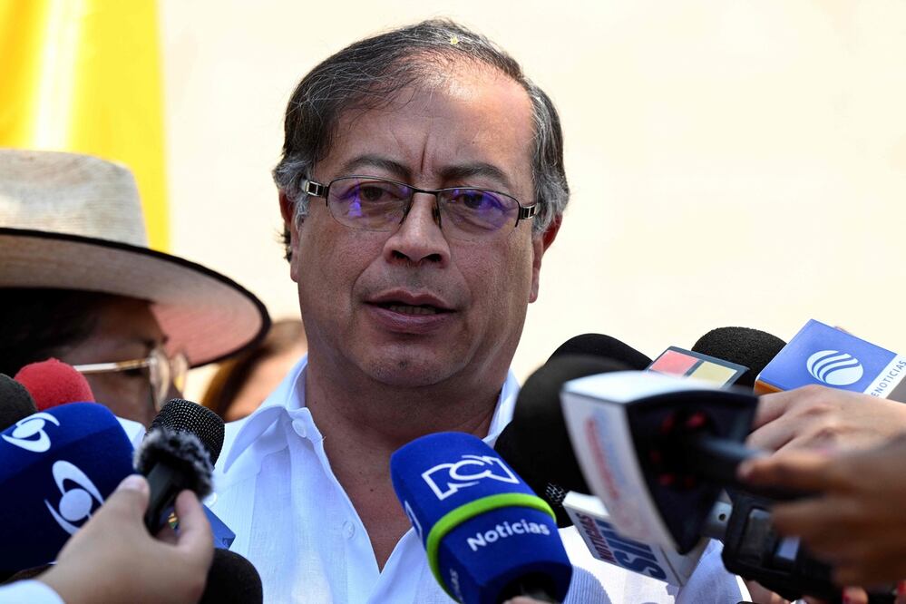 El presidente de Colombia, Gustavo Petro, durante la XXVIII Cumbre Iberoamericana de Jefes de Estado y de Gobierno en el edificio de la Cancillería en Santo Domingo. Foto: AFP