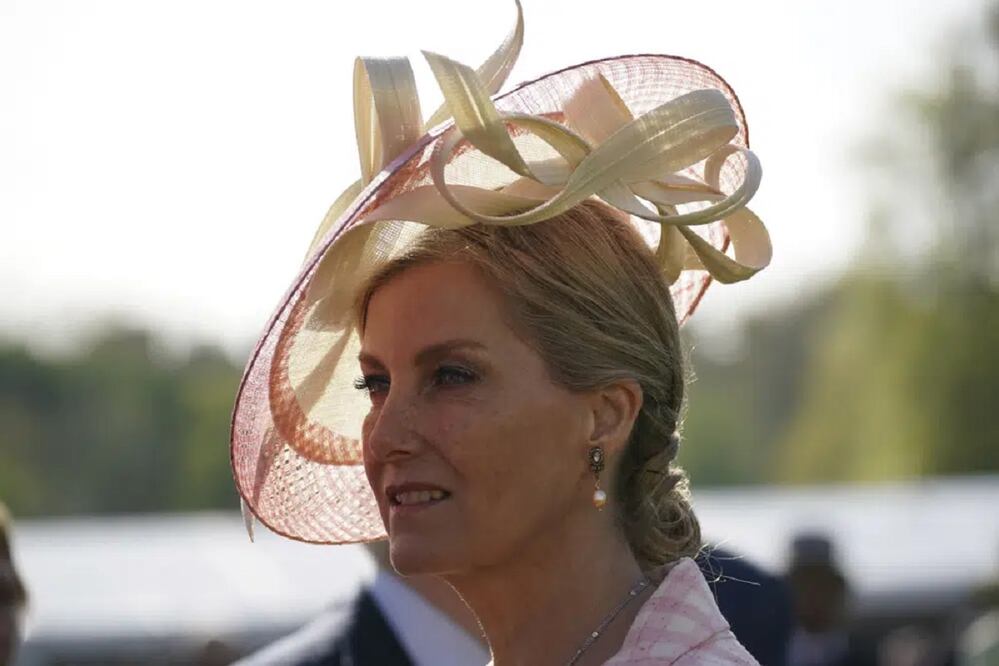 Sophie, la duquesa de Edimburgo, habla con los invitados durante una fiesta en el jardín en el Palacio de Buckingham, Londres. Foto: AP