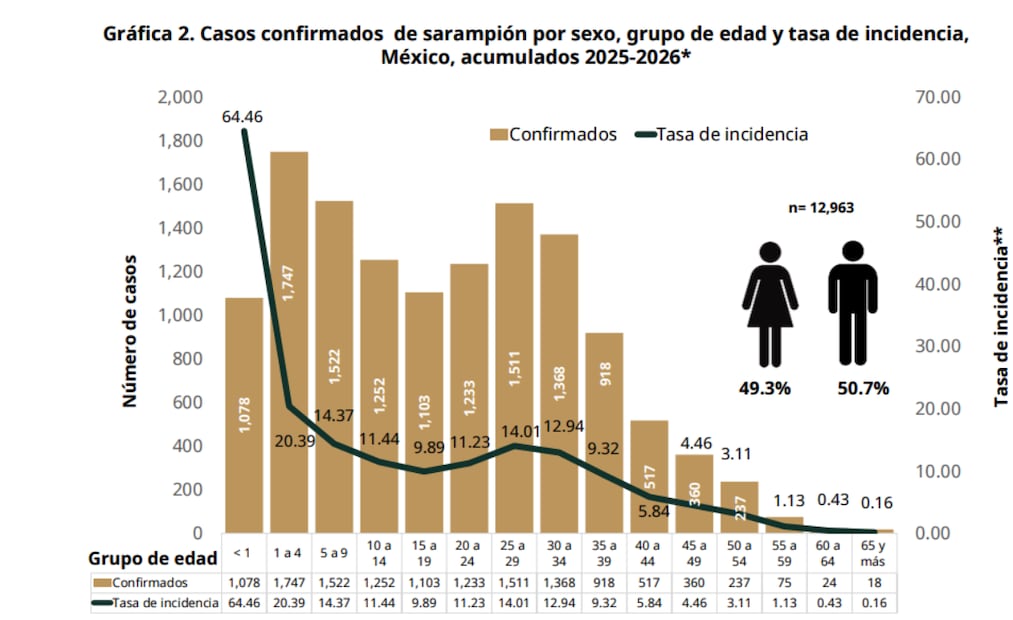 Sarampión en México: ya son 6 mil 511 casos confirmados en lo que va del año; Jalisco, el estado con mayor número de casos. Fotos: Especiales.