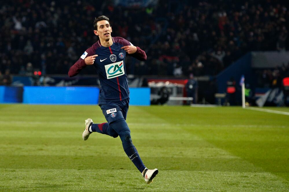 AP. Angel Di Maria celebrando el triunfo ante el Olympique de Marsella