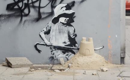 Retiran parte de un muro con obra de Banksy; podría ser subastado