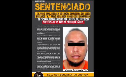 Sentencian a 75 años de prisión a hombre por matar por la espalda a sus amigos en Sonora