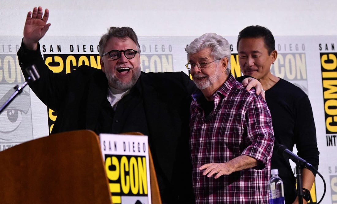 Guillermo del Toro y George Lucas fueron ovacionados por los asistentes a la Comic-Con de San Diego. Foto: AFP.