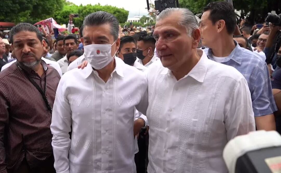Gobernador de Chiapas, Rutilio Escandón junto a Adán Augusto López Hernández, titular de Segob / Captura de pantalla