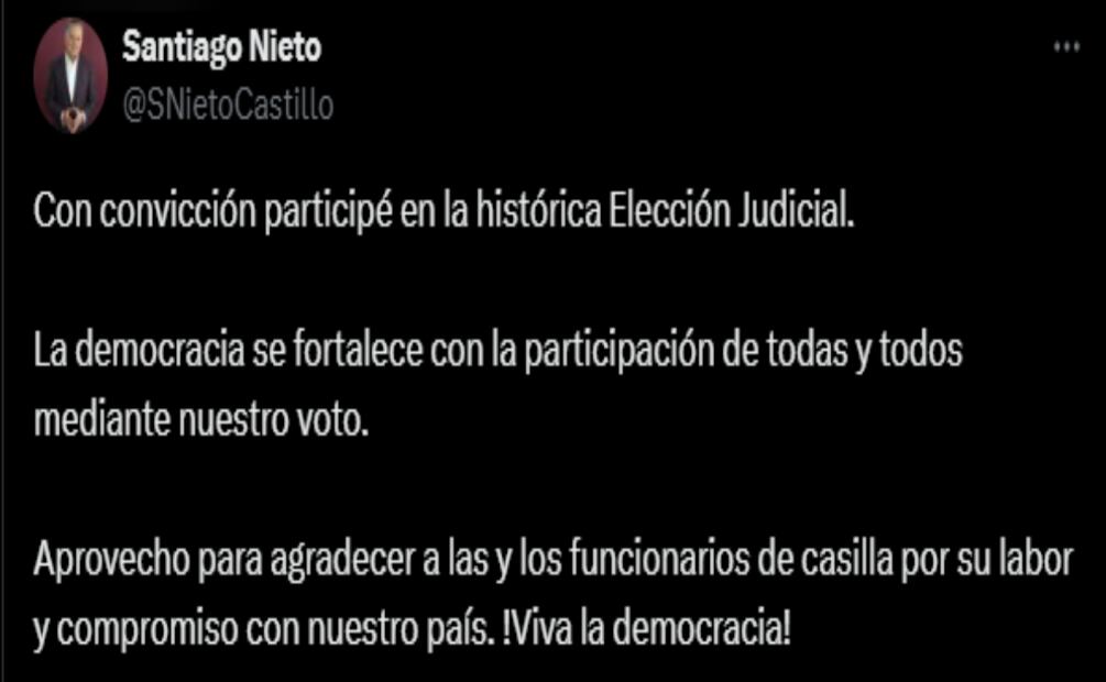 Santiago Nieto emite su voto en Querétaro; llama a fortalecer la democracia con participación ciudadana. Foto: Captura de pantalla