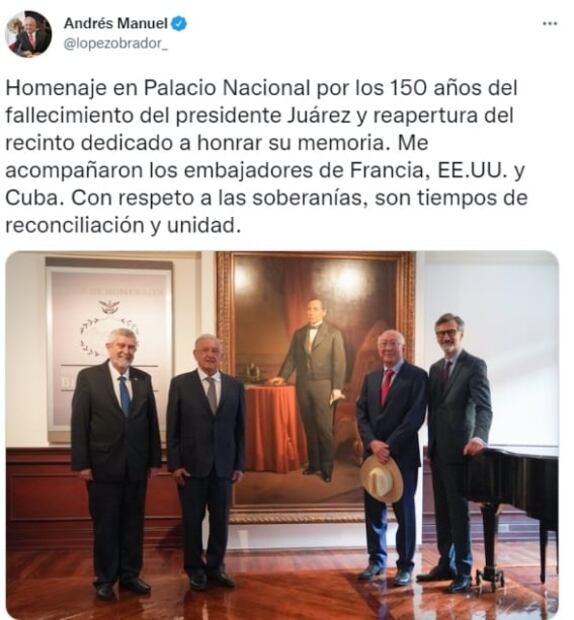 Destacan la figura de Benito Juárez como inspiración para la 4T, a 150 años de su muerte