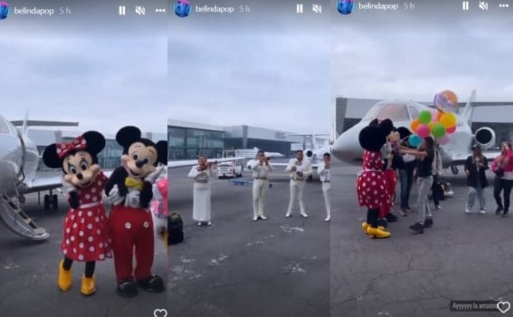 Sorprenden a Belinda en su cumpleaños con mariachis, botargas y avión privado