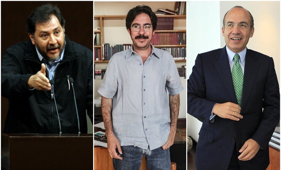 Gerardo Fernández Noroña, Pedro Salmerón y Felipe Calderón. FOTOS: Archivo