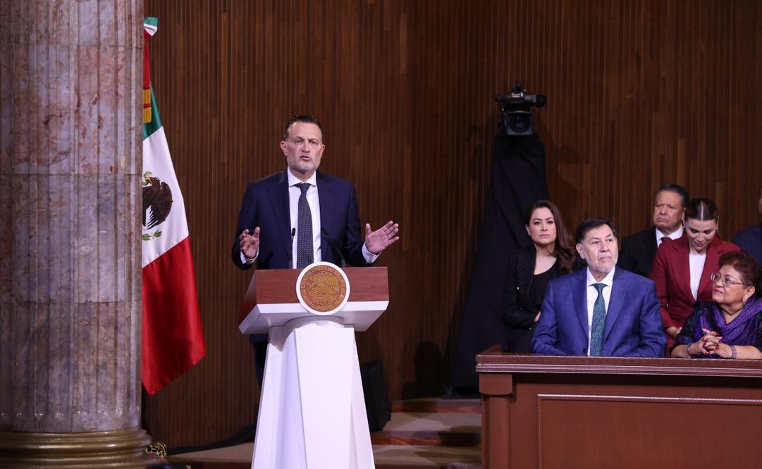 Mauricio Kuri, gobernador de Querétaro, durante la conferencia de aniversario 108 de la Constitución este 5 de febrero del 2025. Foto: Diego SImón / EL UNIVERSAL