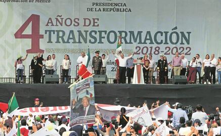 Tras marcha piden a AMLO reelección; él dice que no