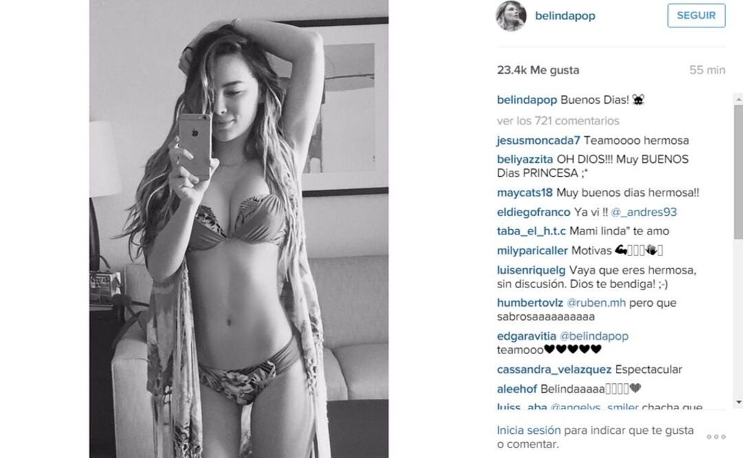 Belinda impacta con foto en bikini