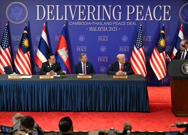 Donald Trump asiste a firma de paz entre Camboya y Tailandia;  "logramos algo que muchos decían que era imposible”, dice