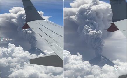 VIDEO: Pasajero graba impresionante fumarola del Popocatépetl desde un avión