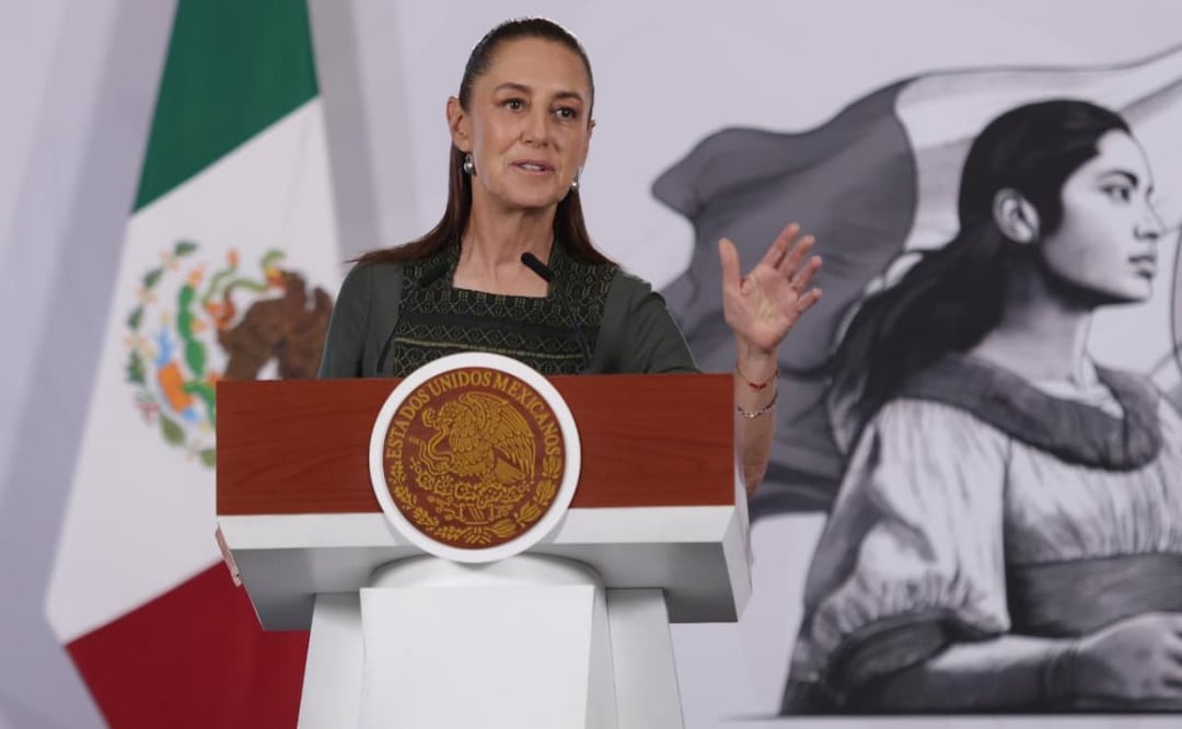 Presidenta Claudia Sheinbaum durante su conferencia de prensa este 12 de junio desde Palacio Nacional. Foto: Carlos Mejía / EL UNIVERSAL