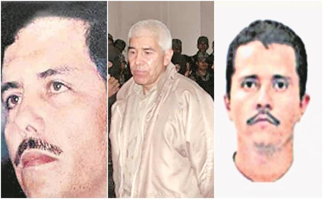De Izquierda a derecha: Ismael Zambada, Rafael Caro Quintero y Nemesio Oseguere. Foto: Archivo/EL UNIVERSAL