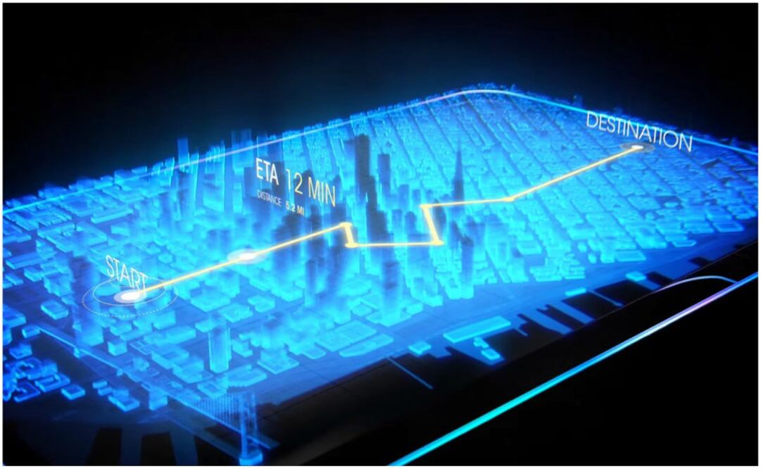Cuando se muestra un contenido holográfico especial (H4V), parece que sale de la pantalla