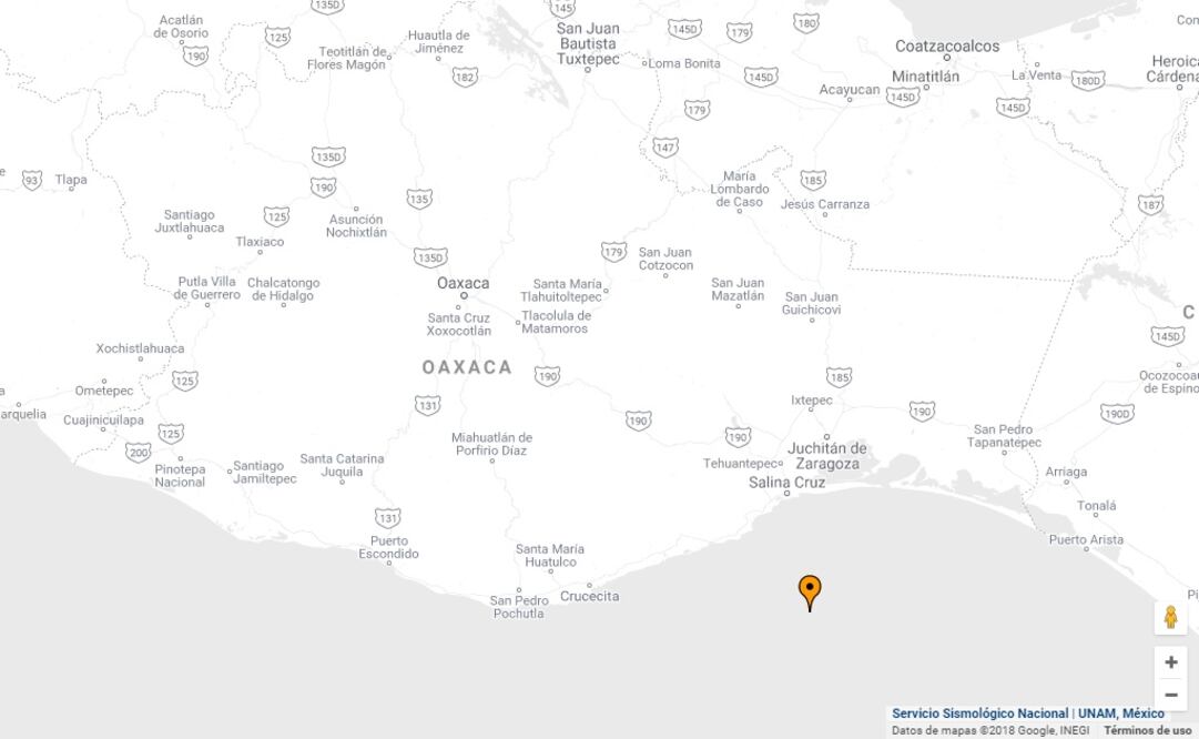 El epicentro fue Salina Cruz en Oaxaca. (FOTO: Tomada de SSN)