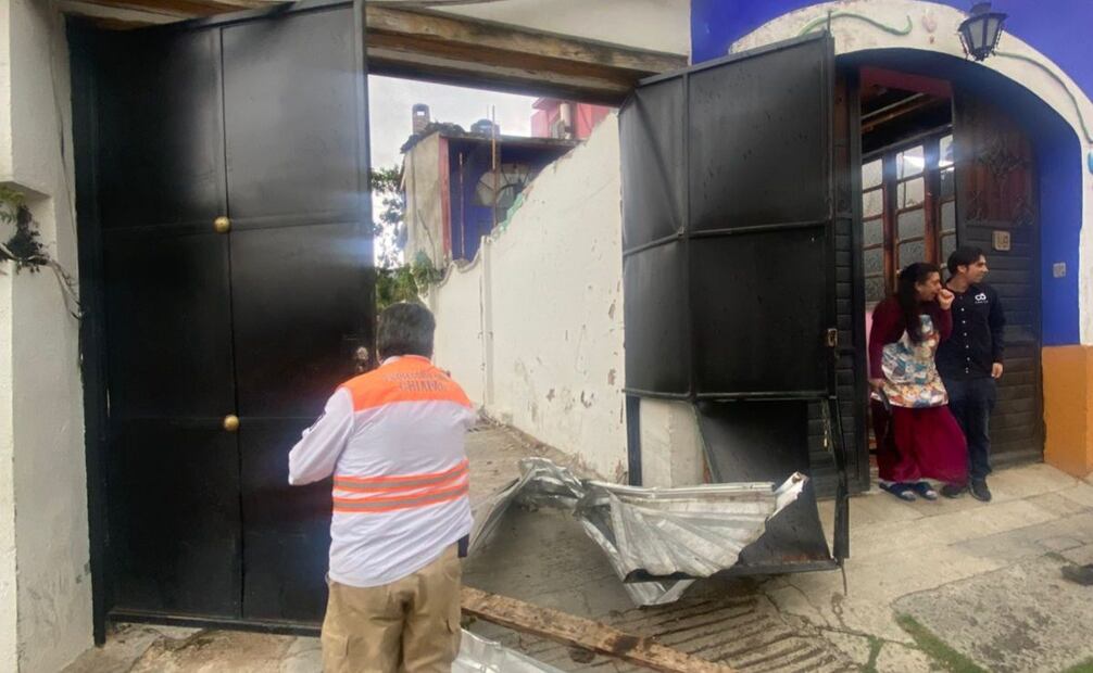 Laminas de casas se cayeron tras el tornado en Chiapas (03/09/2025). Foto: Especial