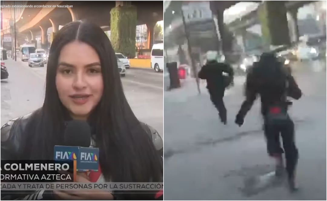 El equipo de TV Azteca captó en video el momento en el que un oficial intenta extorsionar a un vehículo particular. Foto: TV Azteca