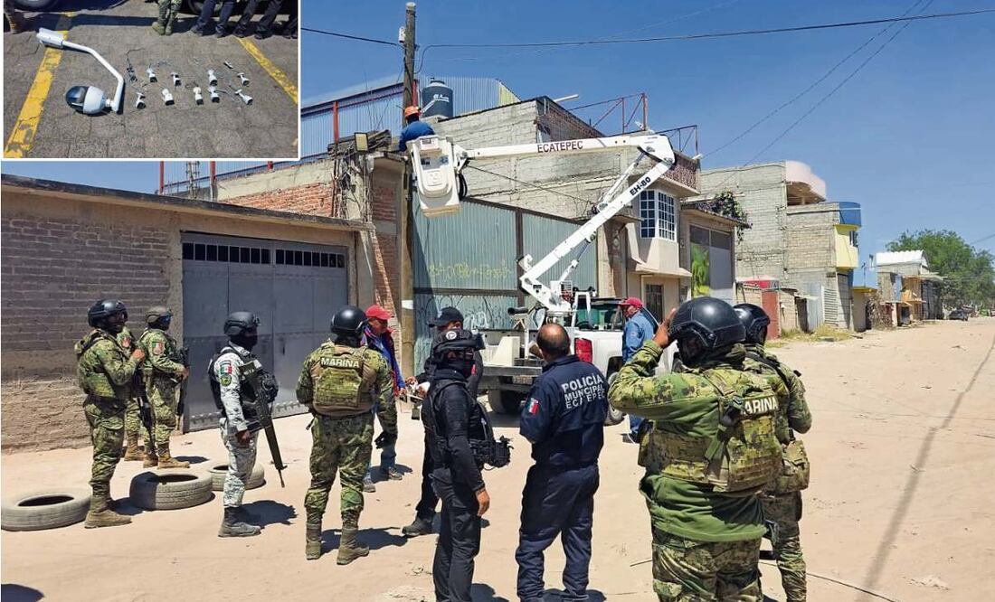 A través del C4 se ubicaron las cámaras, y en un operativo entre fuerzas municipales, estatales y federales se quitaron los equipos. (14/03/2025) Foto: Especial