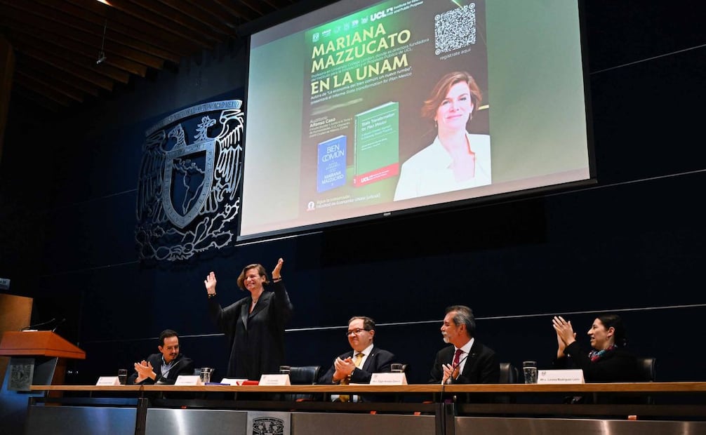Presentación del informe “Transformación del Estado para el Plan México”, elaborado por Mariana Mazzucato y Lara Merling. Foto: UNAM