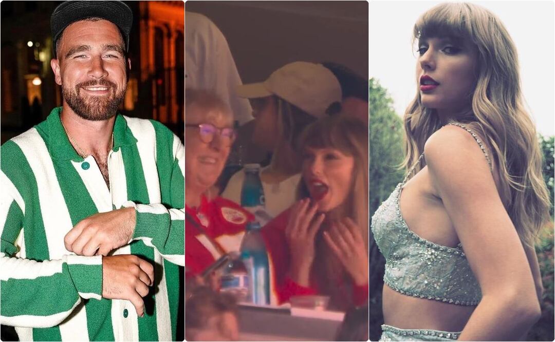 Taylor Swift apareció junto a la madre de Travis Kelce, Donna, en uno de los partidos de los Chiefs este domingo 24 de septiembre. / Foto: Instagram y captura video de transmisión NFL.