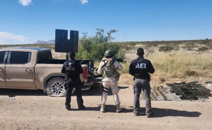Aseguran arsenal y vehículos blindados durante operativo en Ojinaga, Chihuahua; no hubo personas detenidas