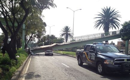 Cae puente peatonal en Periférico Sur por sismo