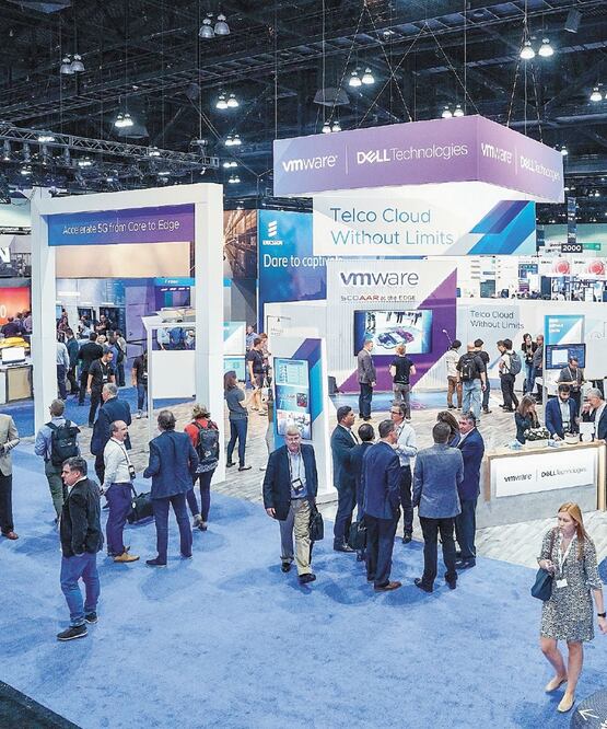 Aspectos generales del Mobile World Congress organizado esta semana por la GSMA en Los Angeles, California. CORTESÍA