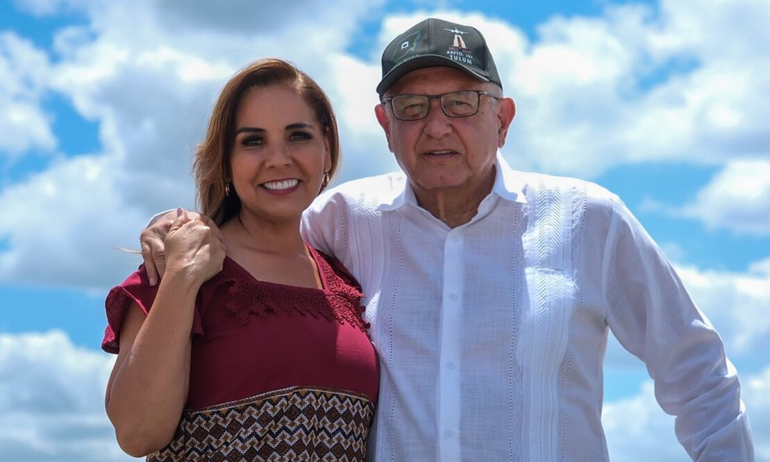 El presidente Andrés Manuel López Obrador acompañado de la gobernadora de Quintana Roo, Mara Lezama, supervisa avances del Aeropuerto Internacional “Felipe Carrillo Puerto”