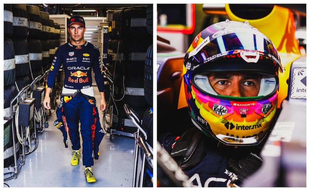 Checo Pérez correrá en el GP Las Vegas a bordo de este auto de diseño especial. Imagen: Facebook Checo Pérez