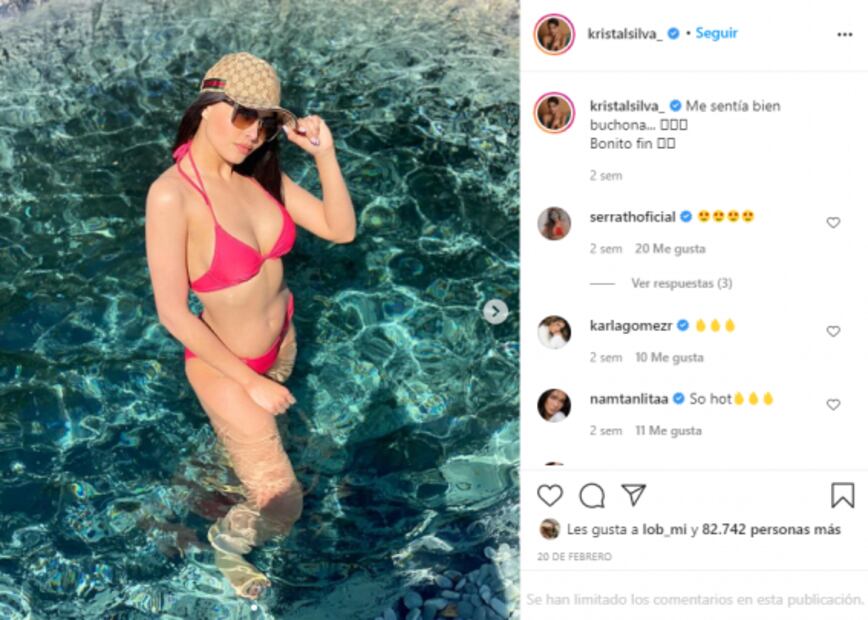 Kristal Silva presume su figura de infarto en mini bikini rojo