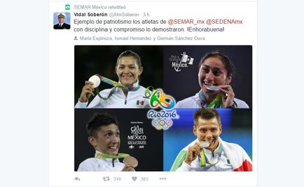 Secretario de Marina felicita a medallistas olímpicos