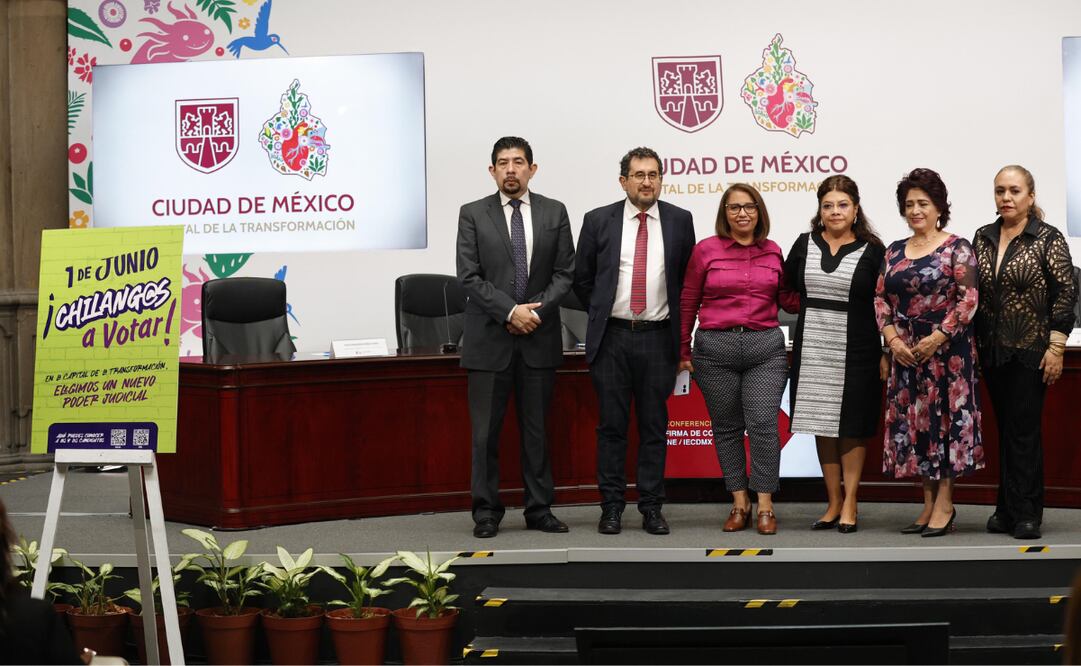 Gobierno de CDMX, IECM e INE firman convenio de cara a la elección judicial. FOTO: DIEGO SIMÓN SÁNCHEZ/ELUNIVERSAL
