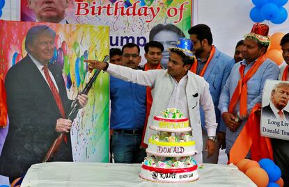 Celebran cumpleaños de Trump en la India