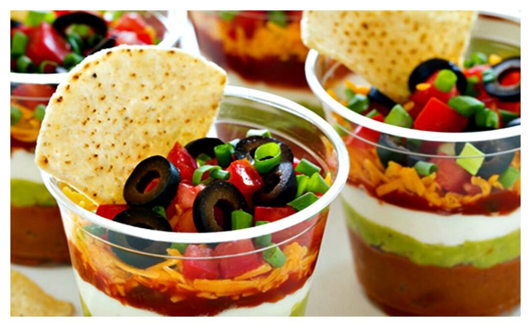 Deconstrucción del seven layer dip por cookingclassy.com