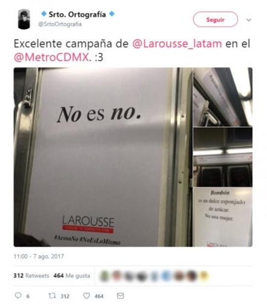 Larousse lanza campaña contra el acoso sexual
