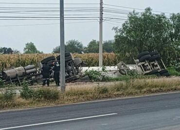 Volcadura de pipa con 45 mil litros de gas LP provoca cierre de la carretera Jorobas–Tula en Hidalgo