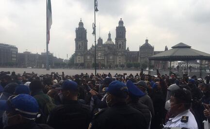 Policías capitalinos protestan en el Zócalo; exigen el pago de bonos atrasados
