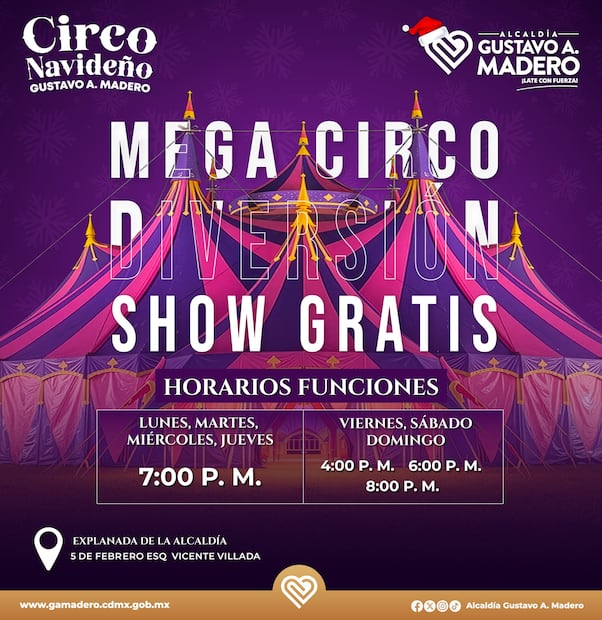Mega Circo Navideño en CDMX. Foto: Facebook Alcaldía Gustavo A. Madero