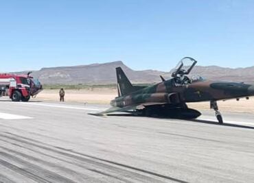 Avión F5 de la Fuerza Aérea Mexicana sufre incidente en Aeropuerto de Chihuahua; no hubo lesionados ni daños graves
