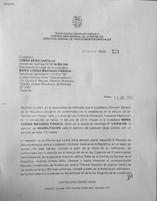 Tomada de @MariaCorinaYA