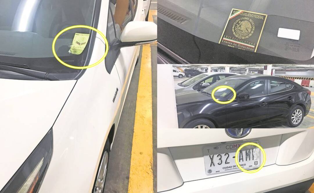 En las placas de los vehículos oficiales se aprecian leyendas que los identifican como pertenecientes a la Cámara de Diputados; en algunos casos  se ven alteraciones en las láminas para evitar fotomultas (ARCHIVO. EL UNIVERSAL)