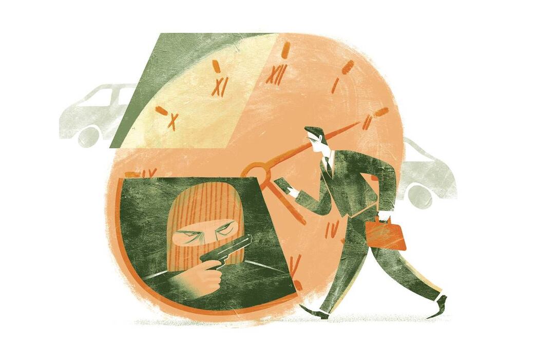 Ubican horarios con más asaltos en el transporte. Ilustración: Ani Cortés/ EL UNIVERSAL.