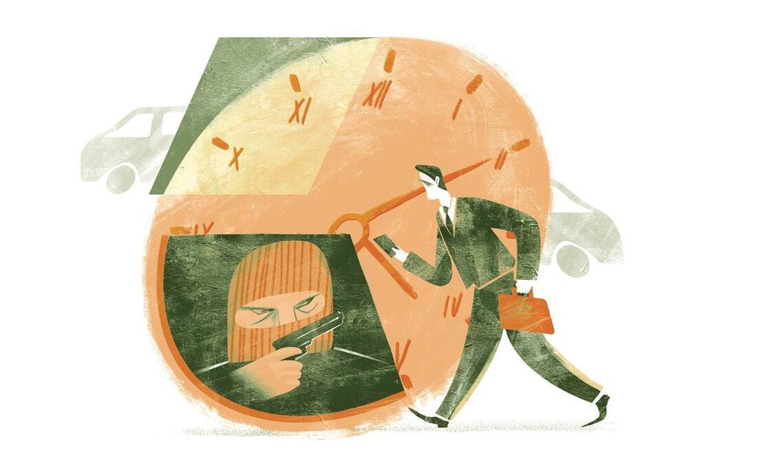 Ubican horarios con más asaltos en el transporte. Ilustración: Ani Cortés/ EL UNIVERSAL.