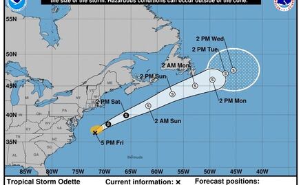 Prevén que tormenta tropical “Odette” se debilite en su camino hacia Canadá