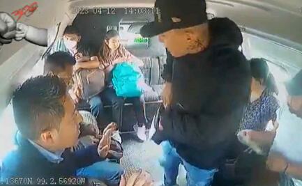 VIDEO: “No me gustan las monedas, quiero billetes”, asaltan con pistola en mano a pasajeros de combi en la México-Pachuca