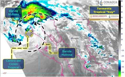 ¿Qué rumbo sigue la tormenta tropical Kay que afecta la costa de Baja California?